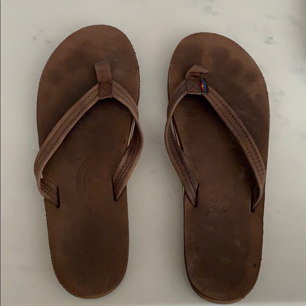 Rainbow flip flops